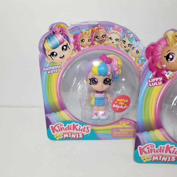 3 Kindi Kids Minis Lippy Lulu, Rainbow Kate, and Pirouetta Sealed Toys New - Picture 3 of 6